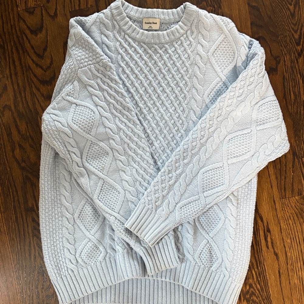Aritzia baby blue knit sweater